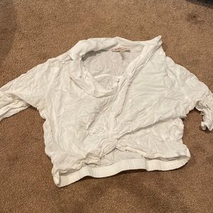 Collared white crop top